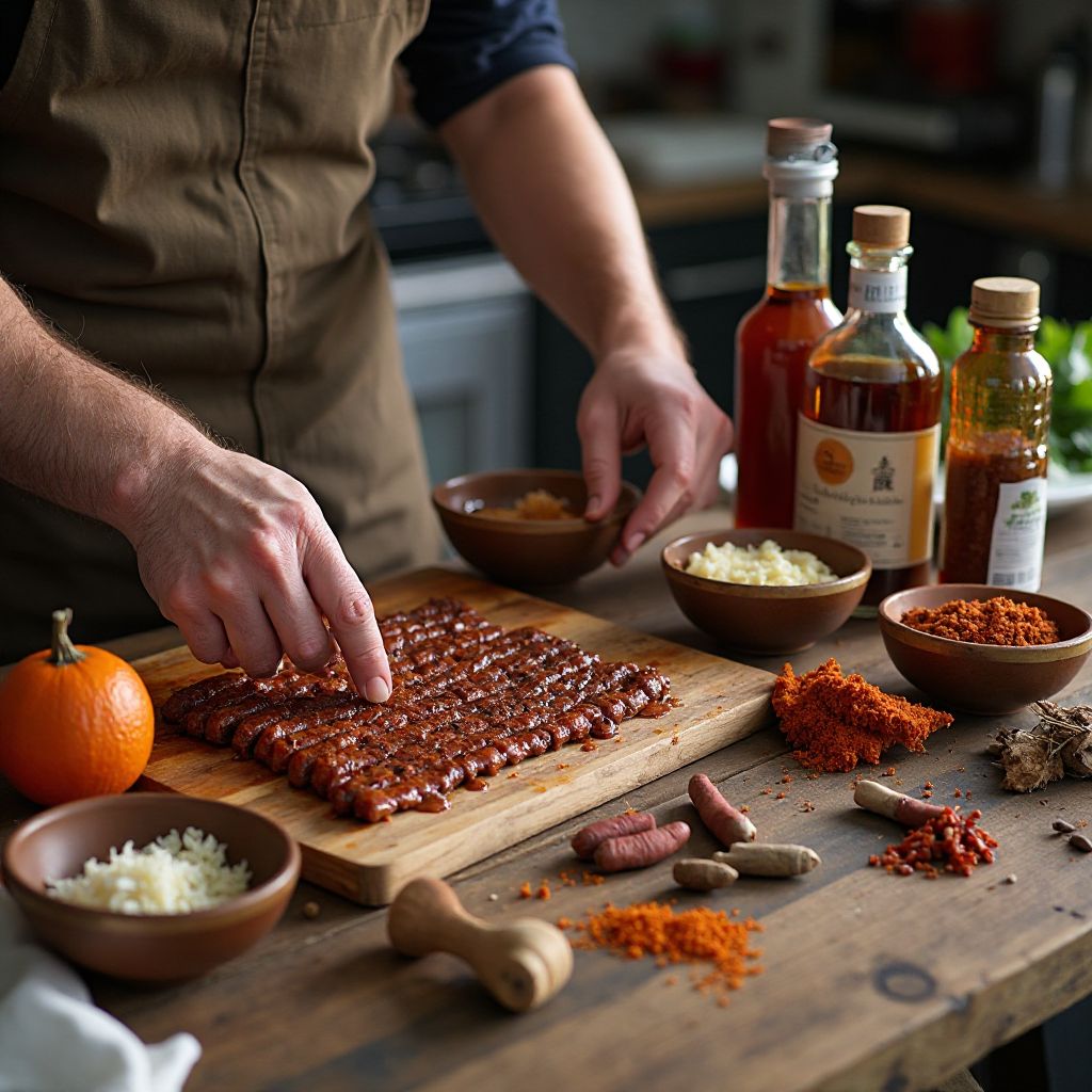 Selection of BBQ sauce ingredients and testing
